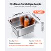 2 Pack Stainless Steam Hotel Pans, 1/2 Size Table Steam Pans With Lids, 6 Inch Deep, Anti Jam Restaurant Supplies Reusable Catering Storage for Home