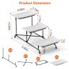 3-Tier Plastic Serving Tray Dessert Server Display Serving Stand Dinnerware with 3 Rectangular Plastic Serving Platters Metal Stand for Entertaining F