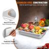 6 Pack Steam Table Pans 20.9 x 12.8 x 3.9 Inch Deep Steam Table Pan Full Size 13L Deep Food Container Stainless Steel Oven Tray Hotel Pans Anti-Jam St