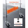 Kitchen Utility Cart, 3 Tier Heavy Duty Adjustable Wire Storage Rack, Commercial Steel Rolling Service Trolley on Wheels, Work Table with Handle Bar