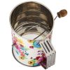 3-Cup Stainless Steel Crank Flour Sifter and Pastry Cutter, Floral