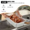 6 Pack Steam Table Pans 20.9 x 12.8 x 5.9 Inch Deep Steam Table Pan Full Size 20.5L Deep Food Container Stainless Steel Oven Tray Hotel Pans Anti-Jam