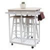 Foldable With Wooden Handle Semicircle Dining Cart With Round Stools White Replacement code: 37144410