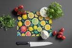 NEW Colorful Lemons Glass Cutting Board Decorative Tempered Glass Kitchen Cutting and Serving Board Large Size Chopping Board