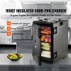 Insulated Food Pan Carrier, 109 Qt Hot Box for Catering, LLDPE Food Box Carrier w/Double Buckles, Front Loading Food Warmer w/Handles