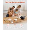 Cast Iron Dutch Oven, 2-in-1 Pre-Seasoned Pot with Skillet Lid, 5QT Cookware Pan with Proofing Basket, Bread Baking Accessories