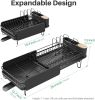 Large Dish Drying Rack - Expandable (19.3" to 29.4") Dish Rack for Kitchen Counter, Stainless Steel Dish Drainer with Utensil Holder