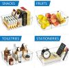Pantry Organizers and Storage, 8 Pack Snack Organizer for Pantry Shelf,Food Storage Bins with Divider,Clear Containers for Organizing