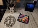 Colorful Lilies Pair of Pot Holders Kitchen Heat Resistant Pot Holders Sets Oven Hot Pads for Cooking Baking BBQ, 7 1/2 x 7 1/2