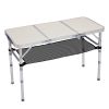 Outdoor Folding Camping Table, 3ft Portable Pinic Table with 3 Adjustable Height