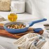 Riverside Embossed 8-inch Aluminum Frying Pan with Spatula, Blue
