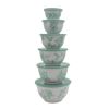 Agatha 12-Piece Bamboo Melamine Nesting Mixing Bowl Set, Green