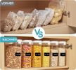 Cereal Containers Set, 3 PCS Airtight Food Storage Container with Flip-Top Lids, Plastic Organizer Dispenser for Kitchen