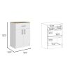 California Two Piece Kitchen Set, Kitchen Island + Kitchen Pantry , White /Onyx /Light Oak