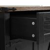 K&K 53.5''Farmhouse Kitchen Island with Power Outlet, Kitchen Storage Island with Drop Leaf, Spice Rack and Drawer, Rolling Kitchen Cart on Wheels
