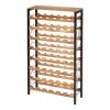 48 Bottle Wine Rack,8-Tier Wine Bottle Holder,Freestanding Floor Display Wine Storage Shelves with Wood Table Top,For Kitchen Pantry, Cellar, Bar