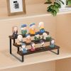 Wooden Display Riser Stand, Tiered Perfume and Cologne Organizer Stand, 3 Tier Spice Rack Organizer, Rustic Display Shelf for Candles (3 Tier)