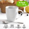 White Coffee Mugs Set of 4, 16 Ounce Mug with Handles, Ceramic Coffee Cups, Porcelain Mugs Sets, Large Coffee Mugs for Coffee, Tea, Hot Cocoa, Milk