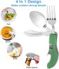 4-in-1 Portable Stainless Steel Cutlery with Fork, Spoon, Knife, and Bottle Opener - Lightweight, Detachable