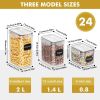 Airtight Food Storage Containers with Lids, 24 pcs Plastic Pantry Organizers and Storage Canisters for Cereal, Dry Food, Flour and Sugar, BPA Free