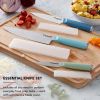 Classic 3-Piece Stainless Steel Chef Knife Set, Blue Velvet, Pistachio, Mineral Water