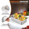 6 Pack Steam Table Pans 20.9 x 12.8 x 5.9 Inch Deep Steam Table Pan Full Size 20.5L Deep Food Container Stainless Steel Oven Tray Hotel Pans Anti-Jam