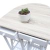 Foldable With Wooden Handle Semicircle Dining Cart With Round Stools White Replacement code: 37144410