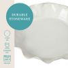 Colette 11-Inch Stoneware Ruffled-Edge Baking Pie Pan Tart Dish, Linen