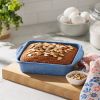 8-Inch Square Nonstick Cake Pan, Aluminized Steel, Blue Speckle