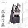 15-piece Stamped Stainless Steel Knife Block Set