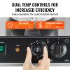 Commercial Waffle Maker, Dual-Head Round Waffle Baker Machine, 2460W Non-Stick Stainless Steel Belgian Waffle Iron with Temp and Time Control, Handle