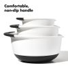 3-Piece Mixing Bowl Set with Easy-Grip Handles, Non-Skid Bottoms Nesting