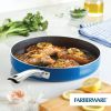 Style 11.25 Inch Nonstick Deep Round Grill Pan, Dishwasher Safe and Oven Safe to 500°F, Blue