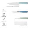 Classic 3-Piece Stainless Steel Chef Knife Set, Blue Velvet, Pistachio, Mineral Water
