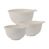3-Piece Nesting Plastic Mixing Bowls Set, Porcelain