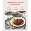 Dinnerware Set, Service for 4 (12 PCS), Round Plates and Bowls Sets, Scratch Resistant Ceramic Dinner Ware