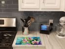 NEW Orchids in Watercolor Glass Cutting Board Decorative Tempered Glass Kitchen Cutting and Serving Board Large Size Chopping Board
