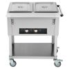 2-Pan Commercial Food Warmer, 2 x 20.6QT Electric Steam Table, 1000W Professional Buffet Catering Food Warmer with 4 Wheels (2 Lockable)