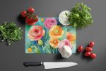 NEW Ranunculus in Watercolor Glass Cutting Board Decorative Tempered Glass Kitchen Cutting and Serving Board Large Size Chopping Board