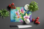 NEW Orchids in Watercolor Glass Cutting Board Decorative Tempered Glass Kitchen Cutting and Serving Board Large Size Chopping Board