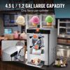 Commercial Ice Cream Machine, 12 L/H Yield, 1713W Single Flavor Countertop Hard Serve Ice Cream Maker, 4.5L Stainless Steel Cylinder