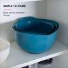 3-Piece Nesting Plastic Mixing Bowls Set, Agave