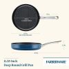Style 11.25 Inch Nonstick Deep Round Grill Pan, Dishwasher Safe and Oven Safe to 500°F, Blue