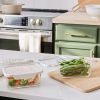 4Cup Rectangle Glass Food Storage Container with Tritan Lid. Set of 2, 4 Pieces, Designed to Help with Pantry Storage and Everyday Organization