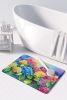 Hydrangeas in Watercolor Memory Foam Kitchen Mat Machine Washable Anti-Fatigue Mat Cushion Comfort Bath Mat or Kitchen Rug