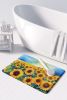 Kansas Sunflowers in Watercolor Memory Foam Kitchen Mat Machine Washable Anti-Fatigue Mat Cushion Comfort Bath Mat or Kitchen Rug