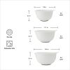 3-Piece Nesting Plastic Mixing Bowls Set, Porcelain