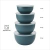7-Piece Plastic Nesting Mixing Bowl Set and Prep Bowls with Lids, Agave