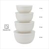 7-Piece Plastic Nesting Mixing Bowl Set and Prep Bowls with Lids, Porcelain