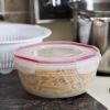 4.7 Qt Bowl, Large Airtight Food Storage Container, Latching Lid, Microwave and Dishwasher Safe, Clear With Red Gasket, 4-Pack